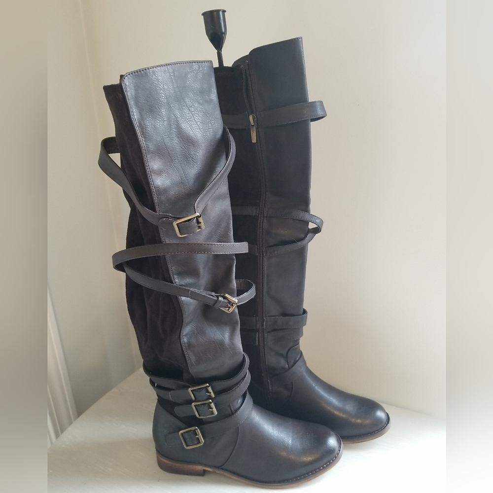 Wanted Bayon Brown Buckle Full Zip 21" Rodeo Boot Women's Leather/Suede